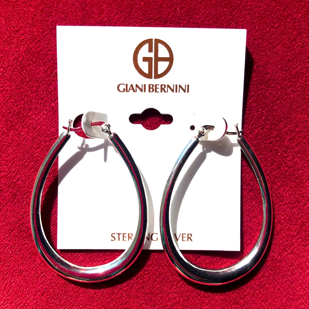 ✨NWT Giani Bernini Sterling Silver Teardrop Hoop Earrings